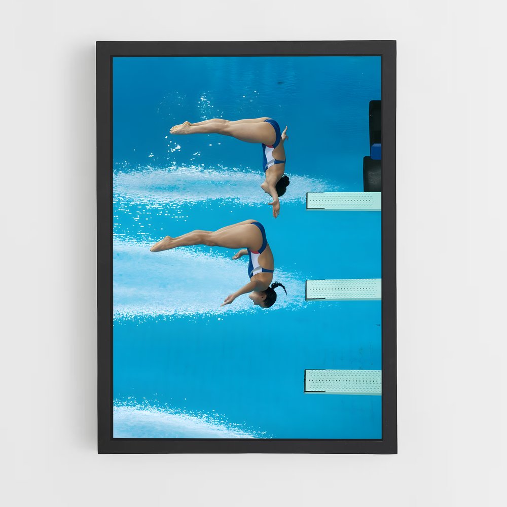 Poster Diving world – affiche Plongeon depuis une plateforme (vue 2)